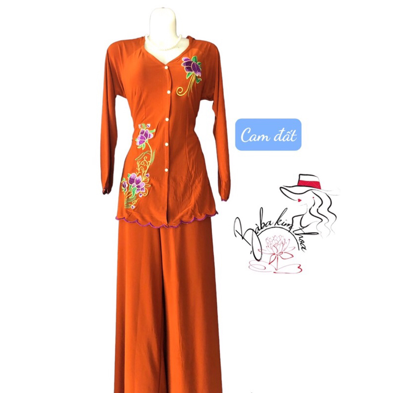 Bộ BABA MÀU may sẵn thêu hoa mặc vừa