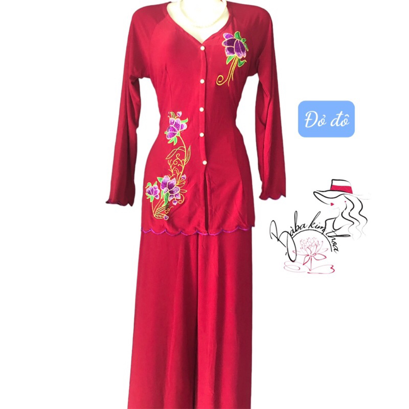 Bộ BABA MÀU may sẵn thêu hoa mặc vừa