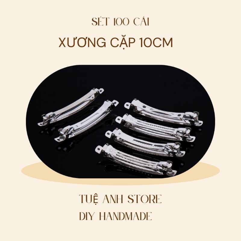 100 xương kẹp tóc sườn 10cm làm phụ kiện tóc