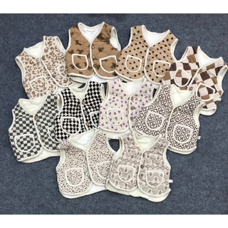 Áo gile nỉ trần trám style Hàn Quốc