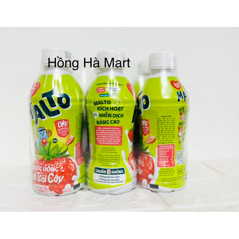 Loc Lof Malto Sữa Trái Cây Hương Cam - Dâu 6 Chai x 240ml