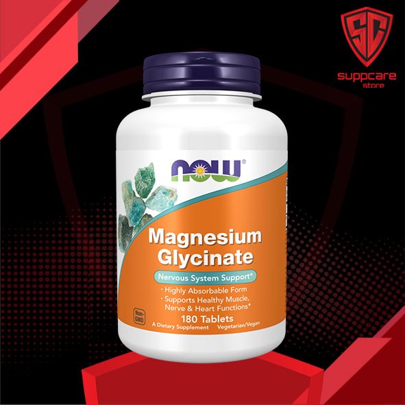 NOW Magnesium Glycinate [180 Viên] [200 MG] - Hỗ Trợ Giấc Ngủ Xây Dựng Cơ Bắp Khỏe Mạnh - Chính Hãng Suppcare