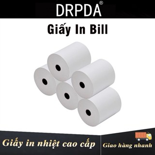Một phần gồm năm cuộn giấy K80x80 dành cho máy pos, giấy in nhiệt K80 dùng cho máy in, giấy phiếu thu tiền