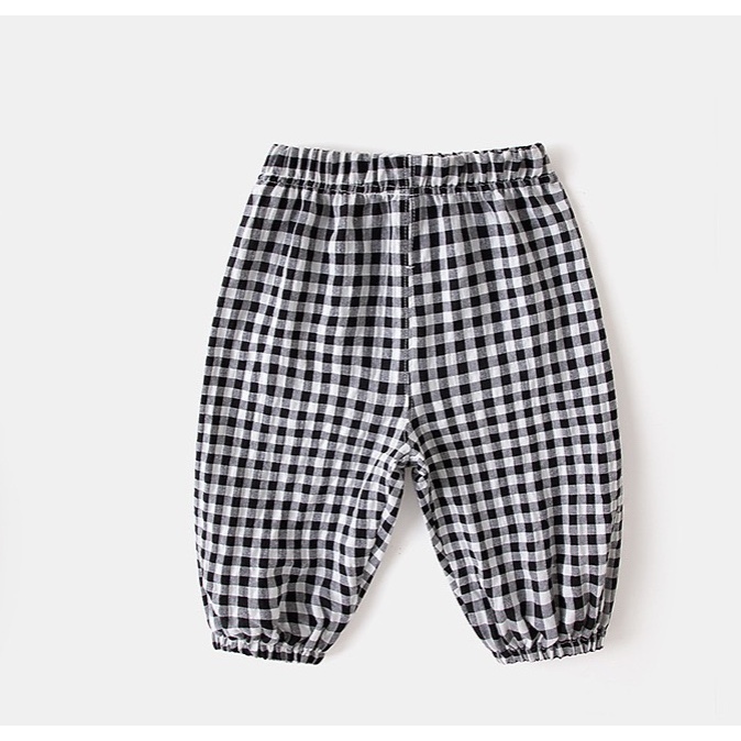 TE463 - Quần kẻ ca ro cho bé trai bé gái năng dộng chất thô mềm mại size 9-17kg