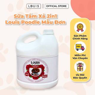 Sữa Tắm Xả Cho Chó Mèo 2in1 Louis POODLE MẪU ĐƠN 4L, Sữa Tắm Kiêm Dầu Xả Chó Mèo Thú Cưng Chính Hãng
