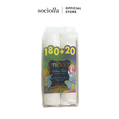 Bông Tẩy Trang Cao Cấp MIHOO Cotton Pad 200 Miếng Tròn