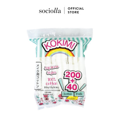 Bông Tẩy Trang KOKIMI Cotton Pad 240 Miếng Vuông