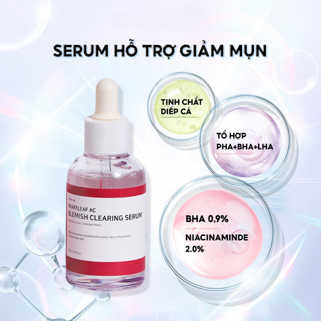 Serum Ngừa Mụn Cung Cấp Dưỡng Chất, Cấp Ẩm Cho Da C'New Lab Heartleaf Ac Blemish Clearing Serum 50ml
