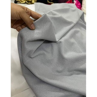 Mẫu vải thun gân ánh nhũ xám