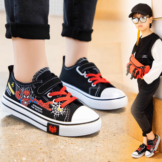 Giày thể thao trẻ em, giày vải siêu nhân đi học cho bé trai bé gái siêu mềm êm chân quai dán tiện lợi size 26-37