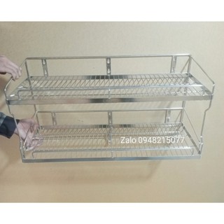Kệ treo 2 tầng inox đặc 304 cao cấp , không sóng dĩa