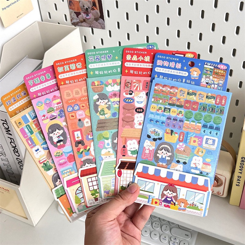 Sticker các mẫu cửa hàng siêu thị siêu đáng yêu