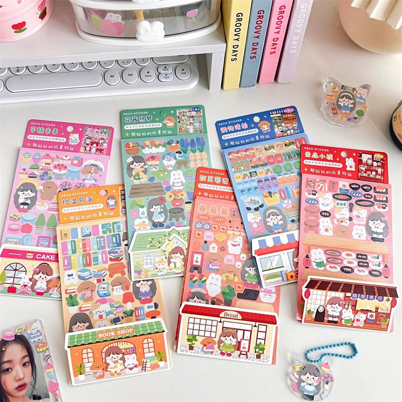 Sticker các mẫu cửa hàng siêu thị siêu đáng yêu