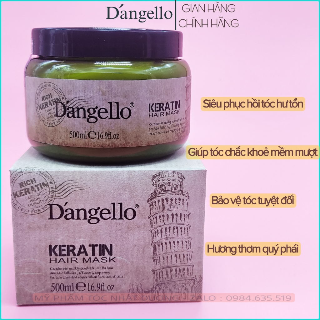 Kem Hấp Tóc Dangello, Kem Ủ Tóc Dangello 500ML Chính Hãng | Siêu Mềm Mượt, Siêu Phục Hồi Tóc Hư Tổn, Giúp Tóc Chắc Khỏe