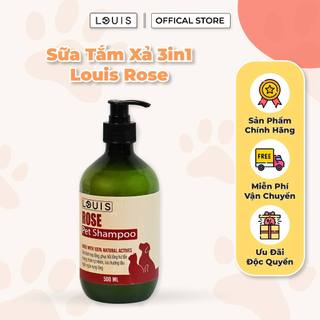 Sữa Tắm xả Cho Chó Mèo 3in1 LOUIS ROSE 3-500ML Mượt Lông Lưu Hương Ngăn Ngừa Ve Rận - Louis for pet