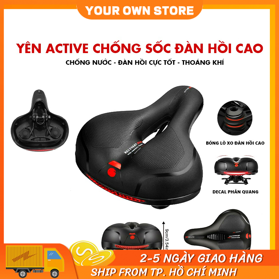 Yên Xe Đạp Active Thể Thao, Yên Xe Thể Thao Siêu Êm Siêu Mềm, Có Rãnh Thoáng Khí, Chống Nước [ Mẫu Mới ]