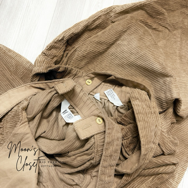 XD- Váy yếm nhung tăm nâu HM size 1.5/2y-9/10y