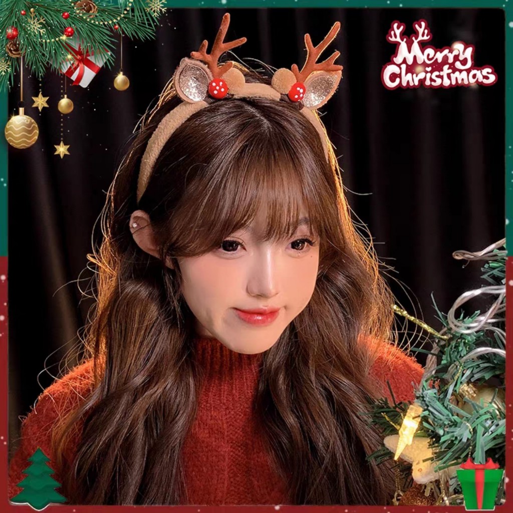 Bờm Noel, cài tóc Noel, băng đô Noel  hình sừng hươu tuần lộc giáng sinh nhiều mẫu hình cây thông, sừng tuần lộc đáng yê