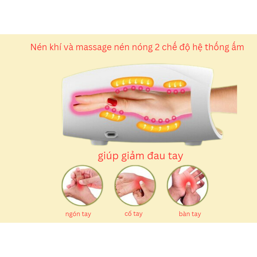 Máy Massage Cổ Bàn Tay Máy Massage Đốt Tay ,Bàn Tay Hoạt Động Bằng Pin Kèm Sạc
