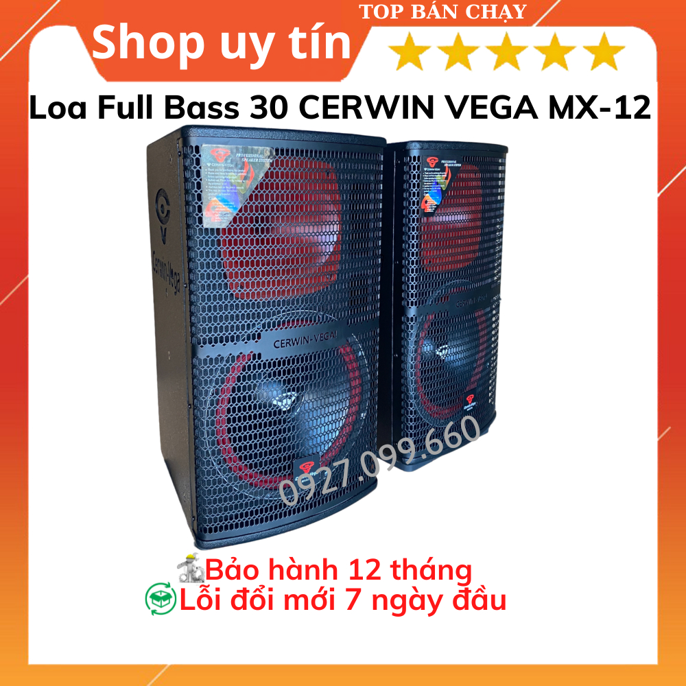 Loa full 2 đường tiếng CERWIN VEGA MX-12 bass 30 từ 190 coil 76 bass sâu,tiếng sáng.Bảo hành 12 tháng.