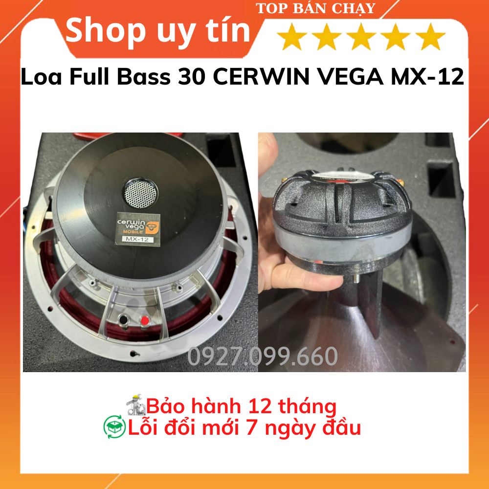 Loa full 2 đường tiếng CERWIN VEGA MX-12 bass 30 từ 190 coil 76 bass sâu,tiếng sáng.Bảo hành 12 tháng.