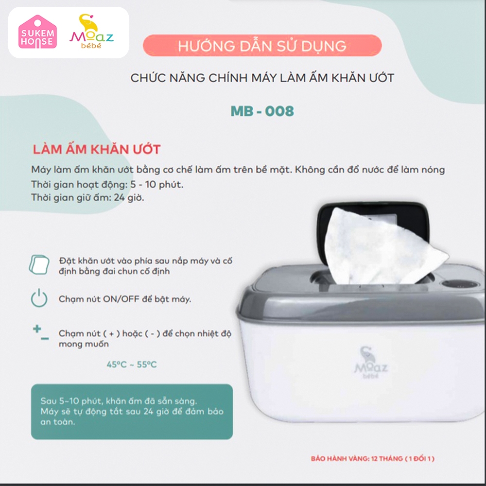 Máy Làm Ấm Khăn Giấy Ướt MOAZ BEBE MB-008