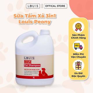 Sữa Tắm Xả Cho Chó Mèo 3in1 Louis Peony 4L, Sữa Tắm Kiêm Dầu Xả Chó Mèo Thú Cưng Chính Hãng