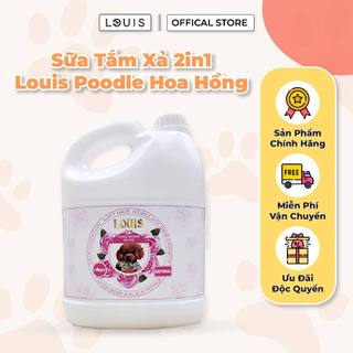 Sữa Tắm Xả Cho Chó Mèo 2in1 Louis POODLE ROSE 4L Kiêm Dầu Xả Thú Cưng Chính Hãng 4000ml