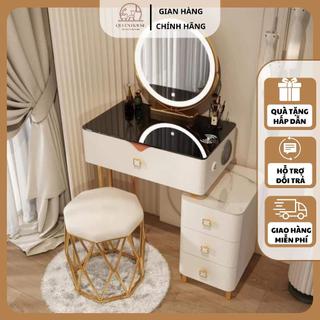 Bàn trang điểm 70cm kèm GƯƠNG và GHẾ nhập khẩu QueenHouse bàn ghế cao cấp tích hợp nhiều tính năng thông minh tiện nghi