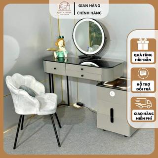 Bàn trang điểm thông minh tích hợp có sạc không dây và loa bluetooth nhập khẩu QueenHouse và tặng kèm GƯƠNG và GHẾ