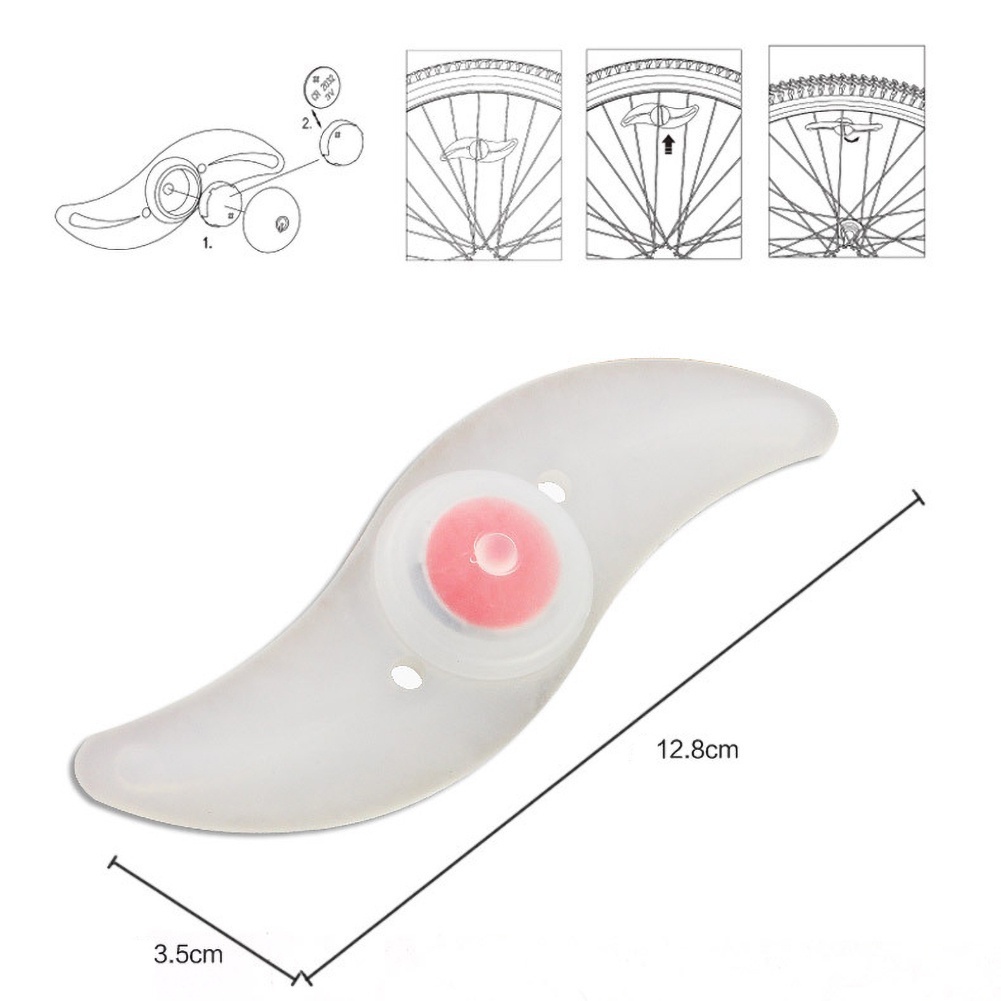 Led gắn xe đạp hình chữ S nhiều màu