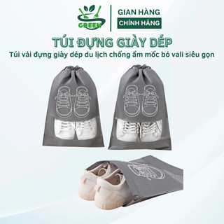 Túi Đựng Giày, Túi Vải Đựng Giày Du Lịch Size Lớn Có Dây Rút Chống Bụi Bẩn Chống Ẩm Mốc, Bỏ Vali Siêu Gọn