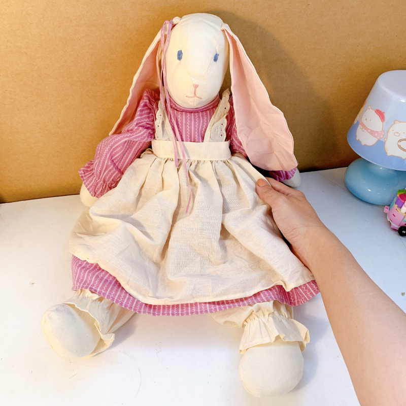 Gấu bông thỏ vải vintage thú nhồi bông đồ chơi dễ thương