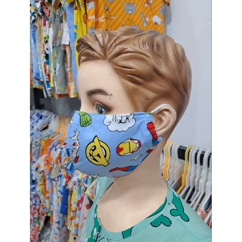 Khẩu trang vải tole lanh dành cho bé trai từ 3 tuổi đến 10 tuổi