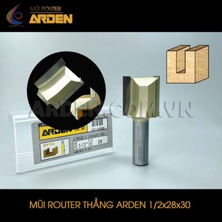 Mũi phay router cnc thẳng arden thép gắn hợp kim cốt 12.7mm