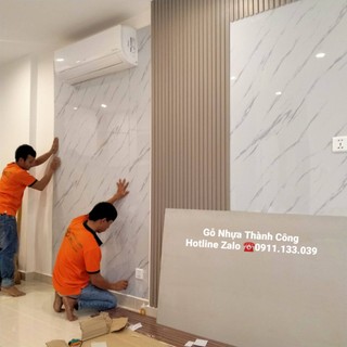 Tấm ốp Tường pvc Vân Đá  Nhận thi Công nhựa giả đá, ( Khách đặt hàng cắt: Rộng 40cm x Dài 1,2  mét )