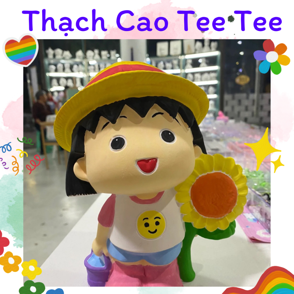 Tượng thạch cao tô màu size XXL Maruko cao cấp ( kèm màu và cọ)