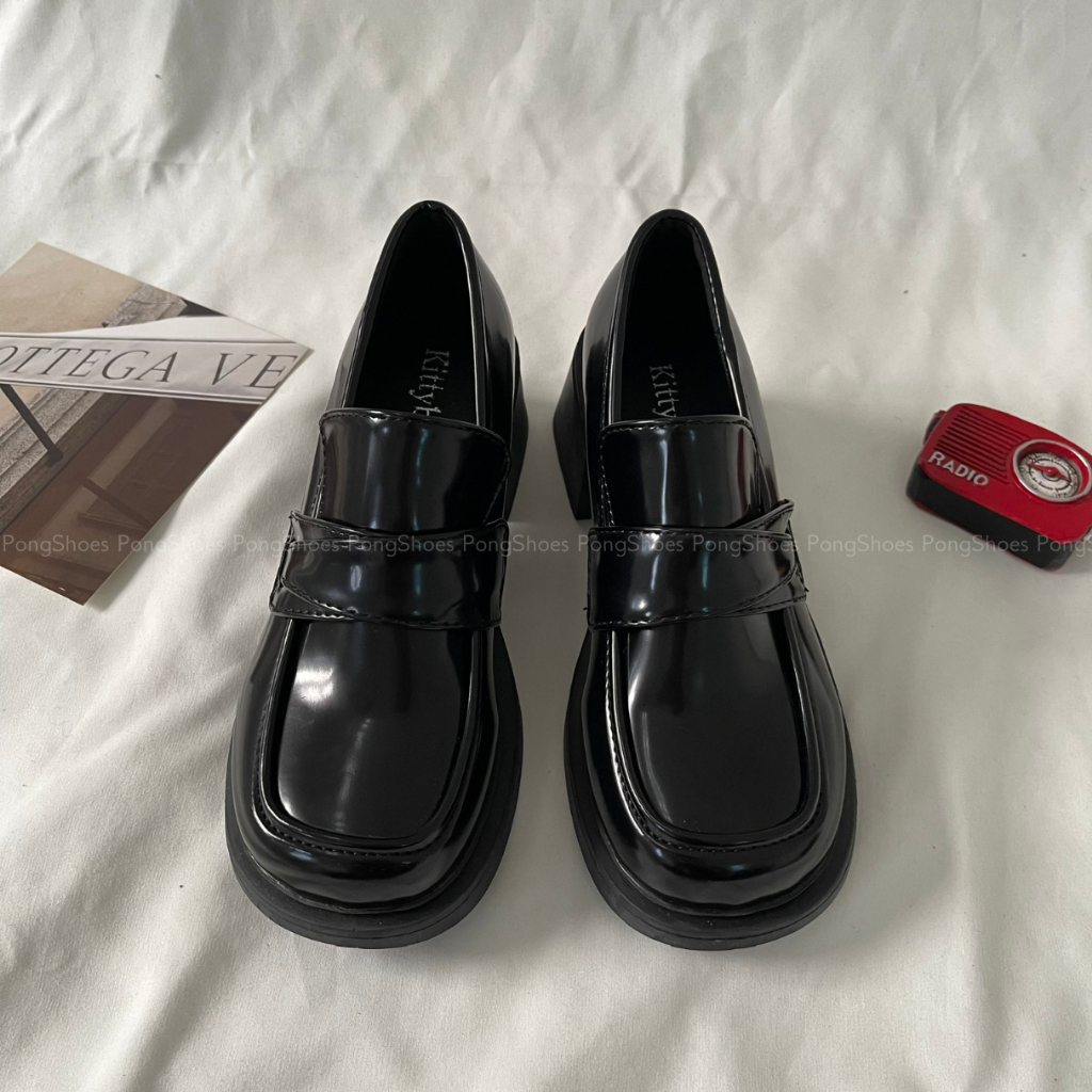 Giày Loafer đế cao mũi tròn Pong Shoes- Full Box- Mã 1636