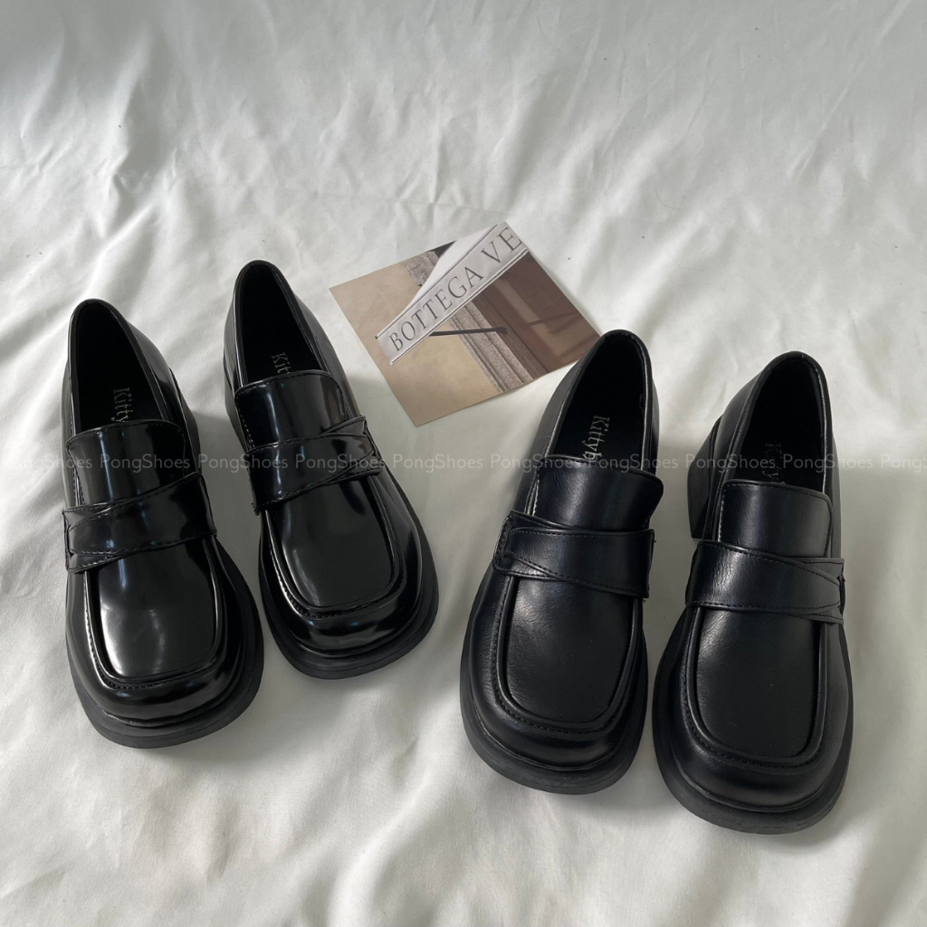 Giày Loafer đế cao mũi tròn Pong Shoes- Full Box- Mã 1636