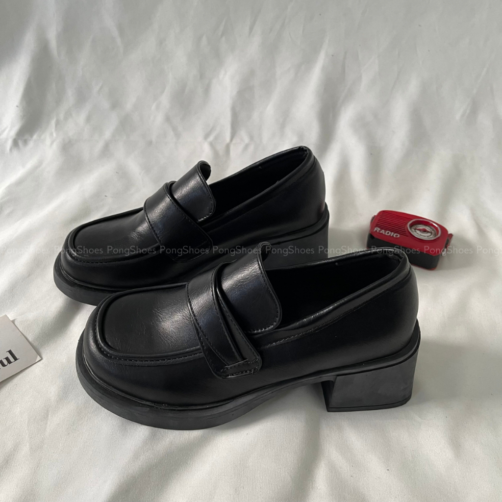 Giày Loafer đế cao mũi tròn Pong Shoes- Full Box- Mã 1636