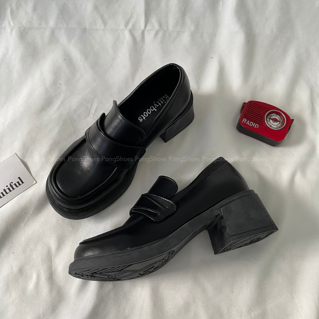 Giày Loafer đế cao mũi tròn Pong Shoes- Full Box- Mã 1636