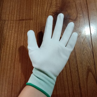 Găng phủ PU bàn tay xám-Găng phủ bàn hàng đẹp chuẩn
