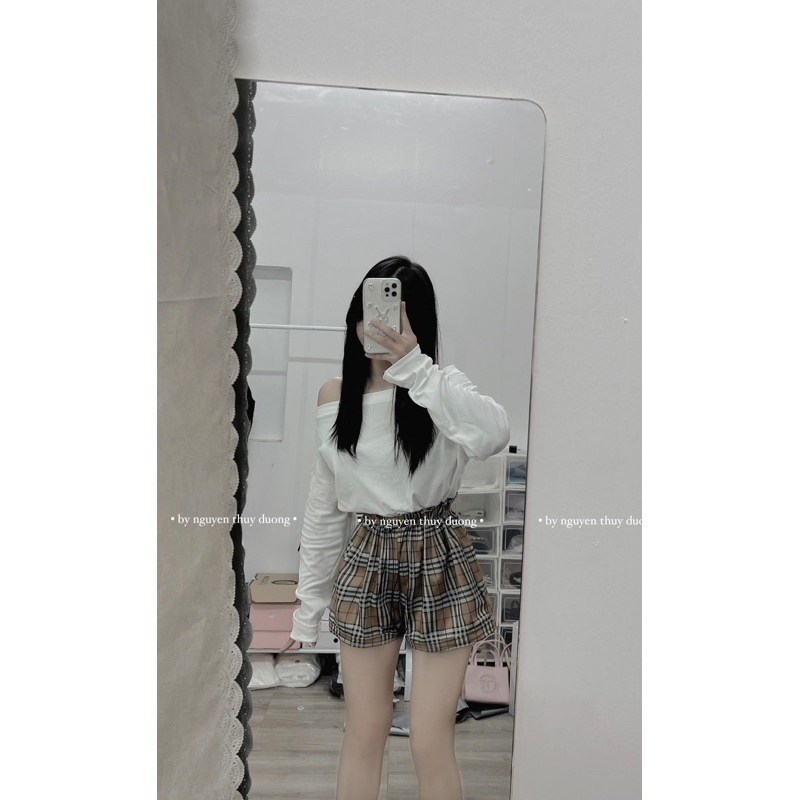 Set BBR quần váy áo trễ vai / Hàng có sẵn kèm ảnh shop chụp