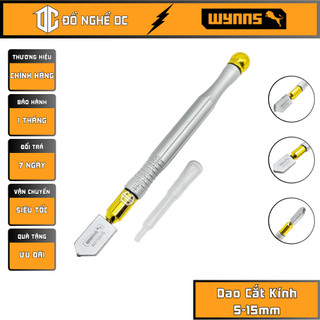 Dao cắt kính, dao cắt kiếng cao cấp 5-15mm cán bạc kèm ống tra dầu k070515 wynn's, hợp kim cao carbon, dùng cắt kính