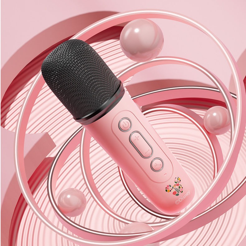 Hỏa tốc 2h - Bộ loa 2 micro karaoke bluethooth 5.0 mini Lotso Minnie Mickey Elsa chính hãng Disney, Bộ karaoke cầm tay