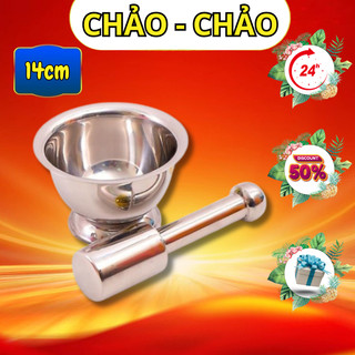 Bộ cối chày inox size lớn 14cm
