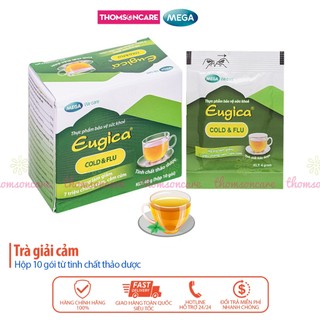 Trà giải cảm Eugica từ thảo dược, phòng cúm, ngạt mũi, hắt hơi, cảm lạnh từ gừng, tiêu đen, quê - Hộp 10 gói
