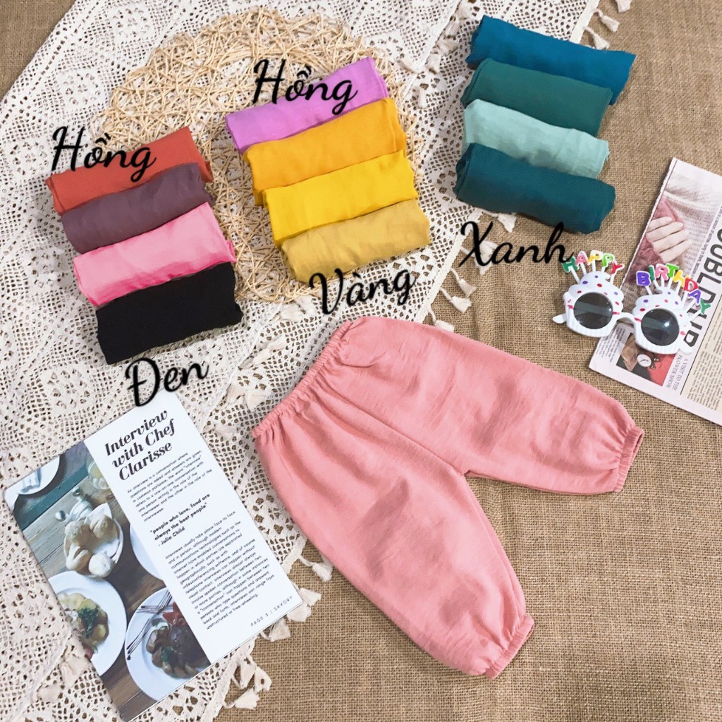 Quần dài cho bé từ sơ sinh đến 18kg vải đũi AM236 TTR364