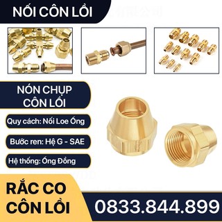 Nón Chụp Ống Đồng, Rắc Co Lã Ống Đồng NPT Phi 6 8 10 (Brass Flare Fitting Nut NPT)