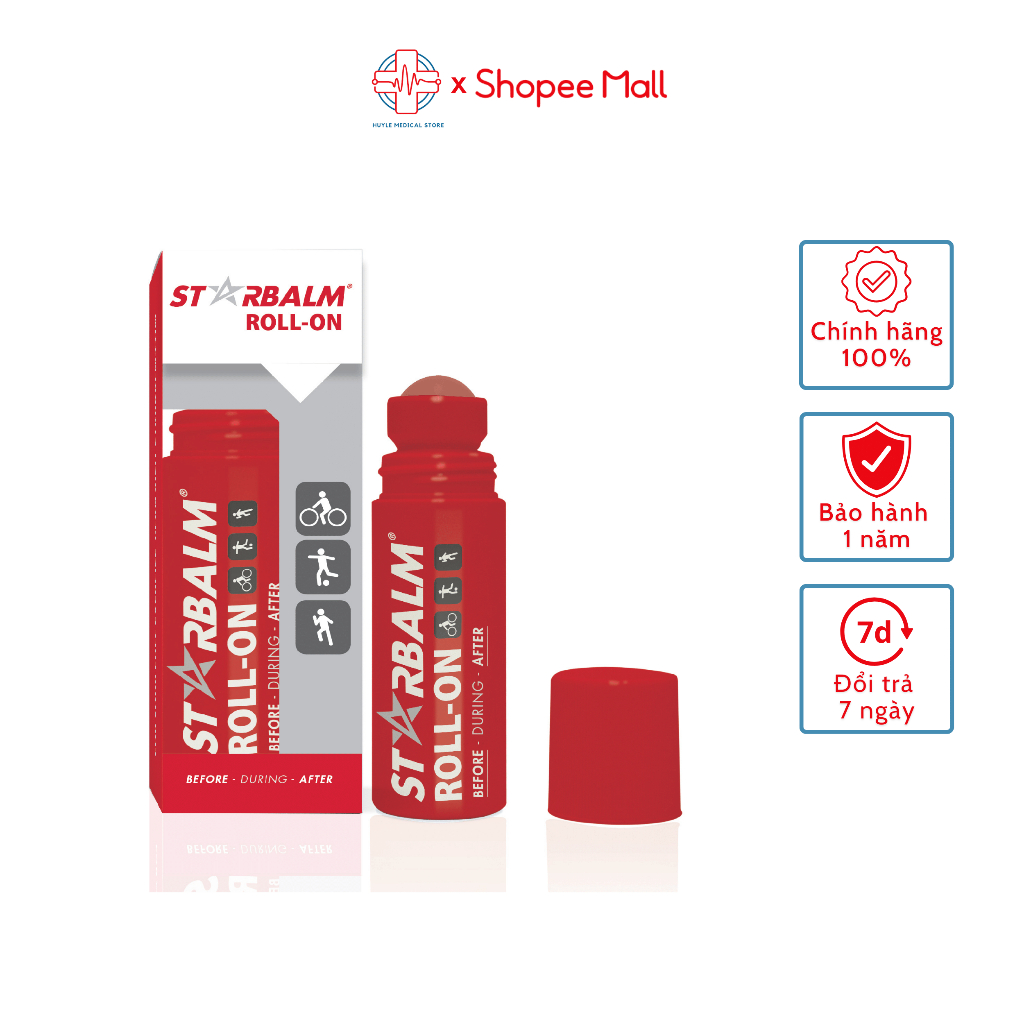 Chai lăn làm nóng cơ Starbalm 75ml làm ấm cơ bắp tăng sức bền vận động - Huy Le